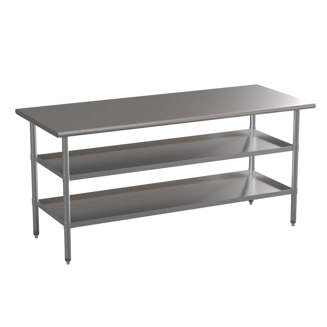 Emma and Oliver NSF Certified Stainless Steel 18 Gauge Work Table with 2 Undershelves